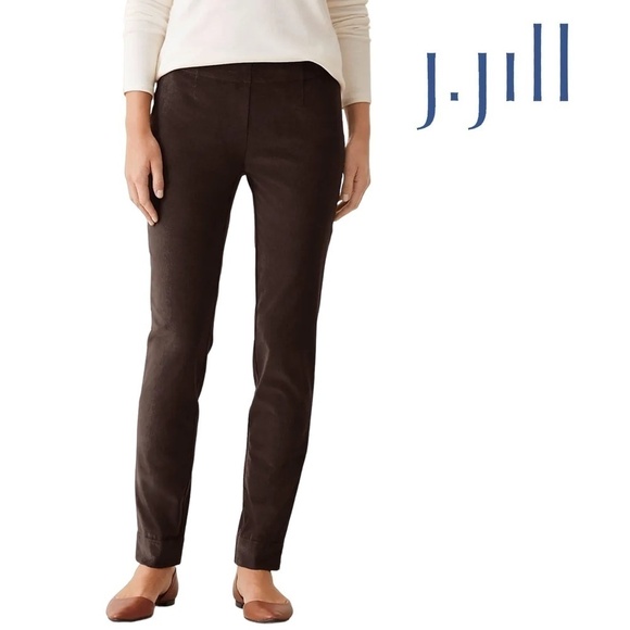 J. Jill Microwale Corduroy pants trousers pockets Dark Brown Walnut High Rise - Picture 1 of 11